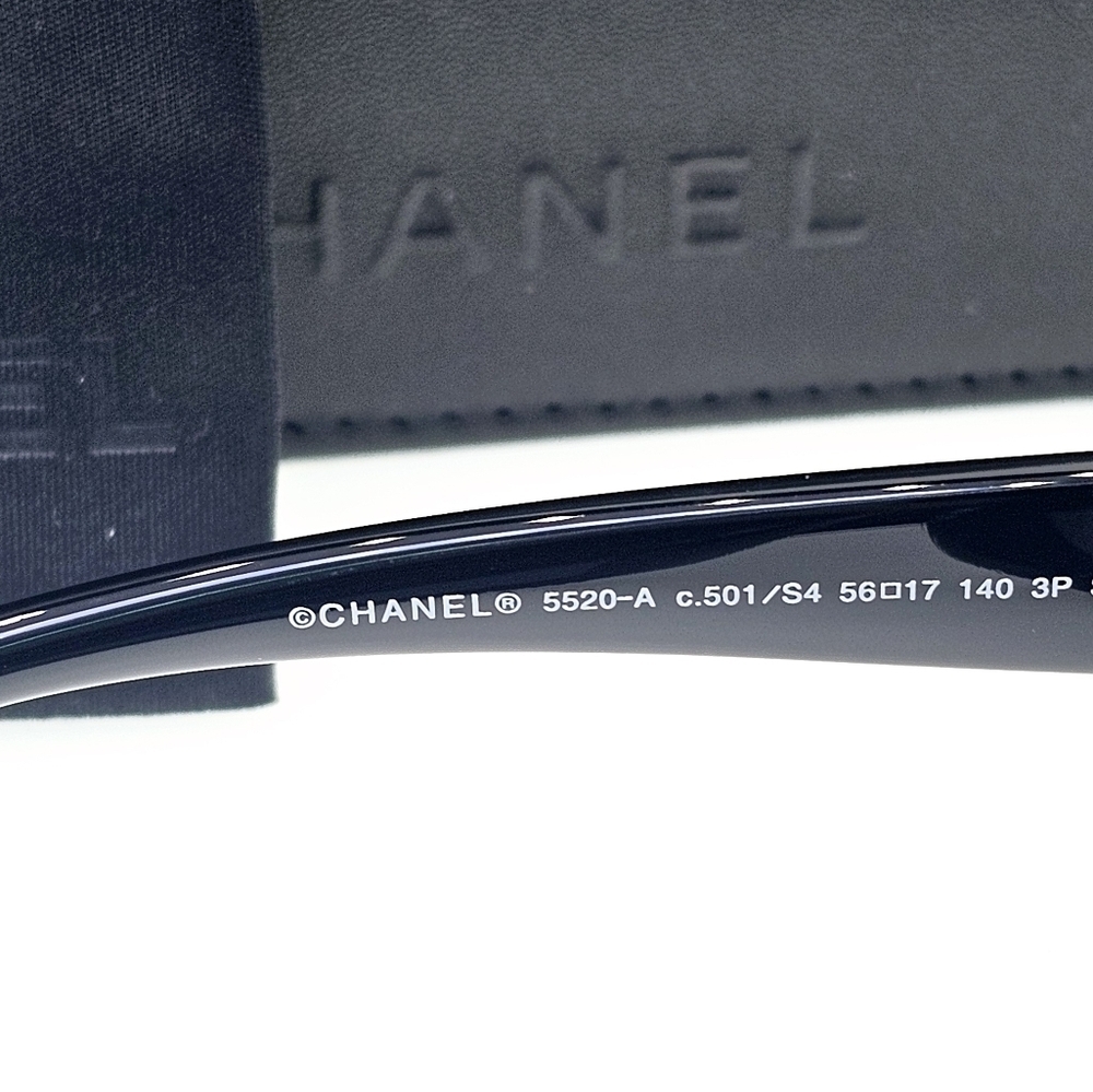 CHANEL CH5520A C501/S4 Designer Sunglasses | Black & Silver Frame | Grey Lenses - Picture 14 of 16